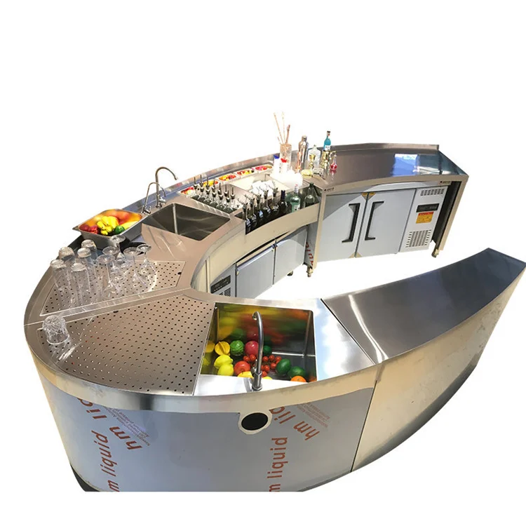 Stainless Steel Portable Service Station Bar Counter Customization Counter Top