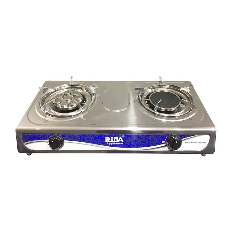 Factory specials custom quality cookware top Indian model 2 burner plate gas cooker stove cooktop