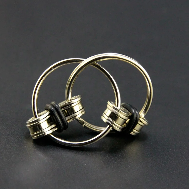 Flybear metal Colourful key ring chain hand spinner bike chain fidget toys Flippy Fidget Ring Chain Toy For Anxiety Relief Stres