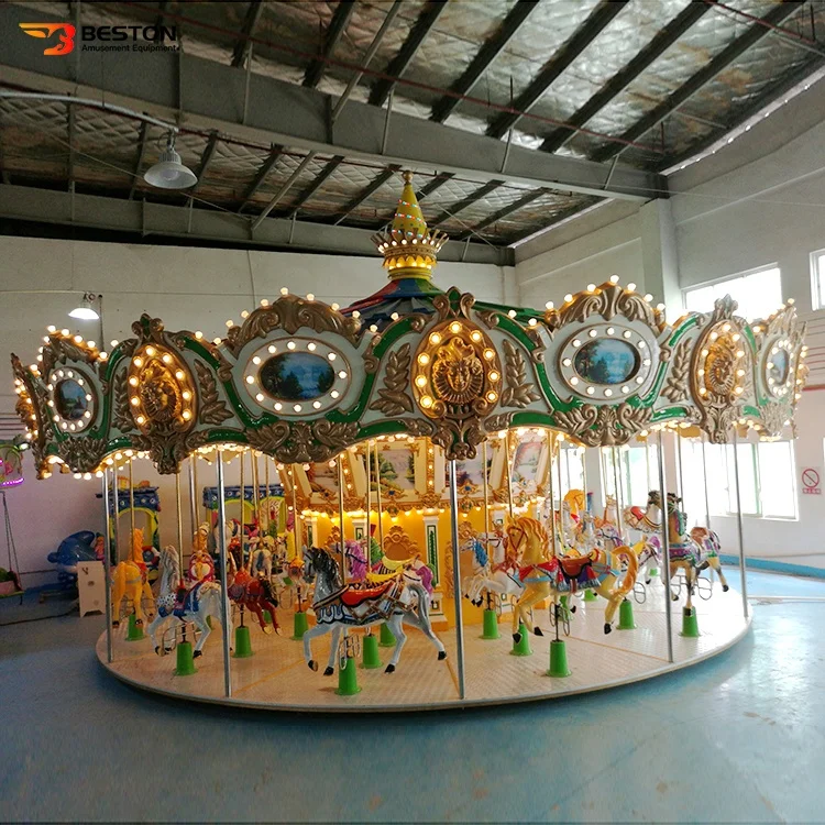 Kids Amusement Park Attractions 20 Seats Carousel Merry Go Round Rides For Sale