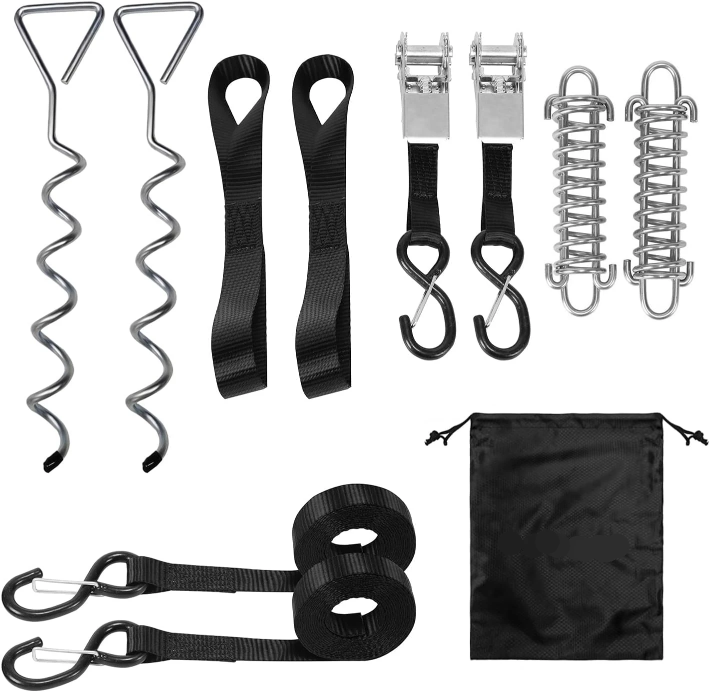 Heavy Duty RV Awning Anchor Kit Sturdy Cam Buckles with Thick Straps Awning Tie Down Kit rv awning accessories