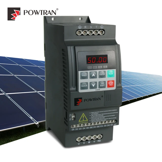 Powtran Solar Inverter Variable Frequency Drive 220v Frequency Converter Dc to Ac Inverter Off Grid 60hp 55kw Solar Inverter