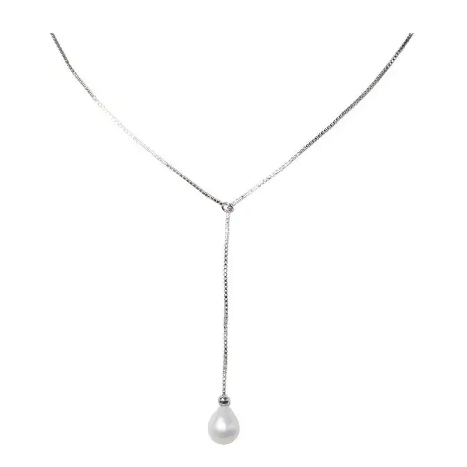 Wholesale high quality Moon And Star Toggle Lariat Necklace 925 Sterling Silver Women Y Lariat Long Necklace