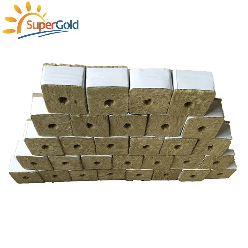 SuperGold agricultural rock wool hydrophobic rock wool products rock wool cube for seed cultivation