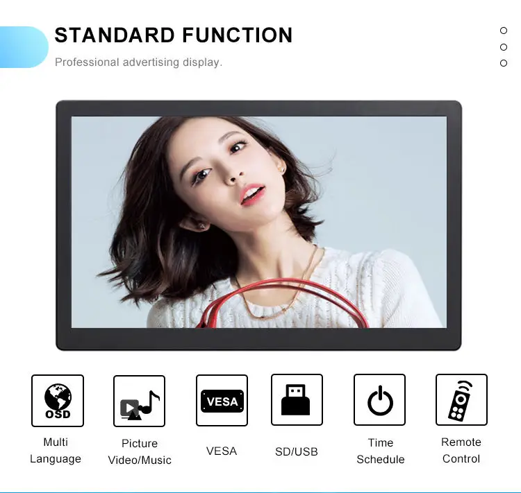 21 5 Дюймов поезд телевидения ТВ ЖК Ресторан шельфа реклама рамки доска с Тотем видео