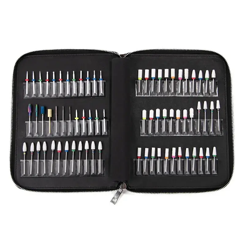Professional   Portable multi nail drill bits  set  for  woman removes gel nail diamond drill sleeve