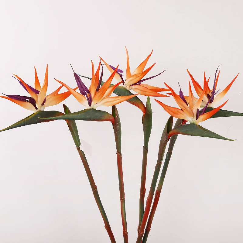 High quality Bird of Paradise Artificial Flowers Soft Rubber Flamingo Artificial Plant Home Wedding Photography Decoration