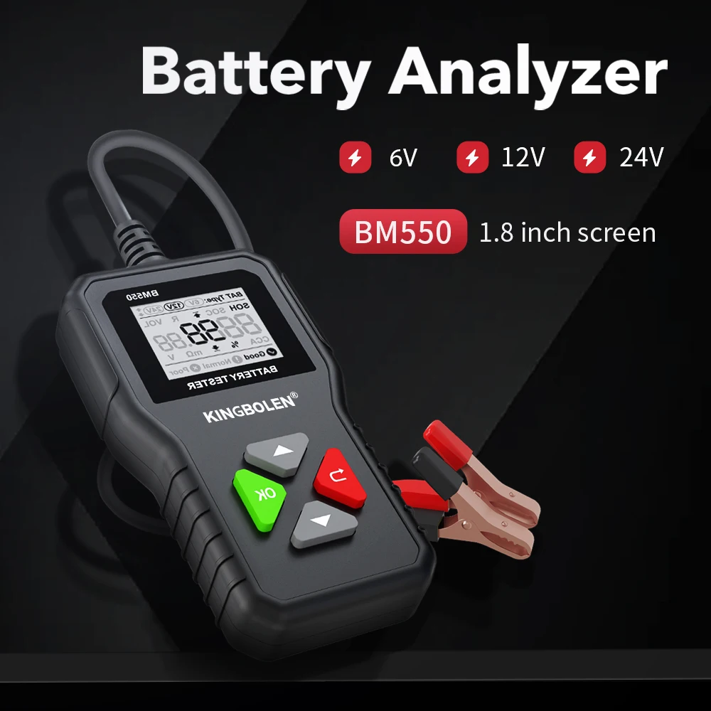BM550 6V 12V 24V 100-2000A CCA Capacity Digital Car System Tool Battery Analyzer Truck Motorcycle Automotivo Auto Battery Tester