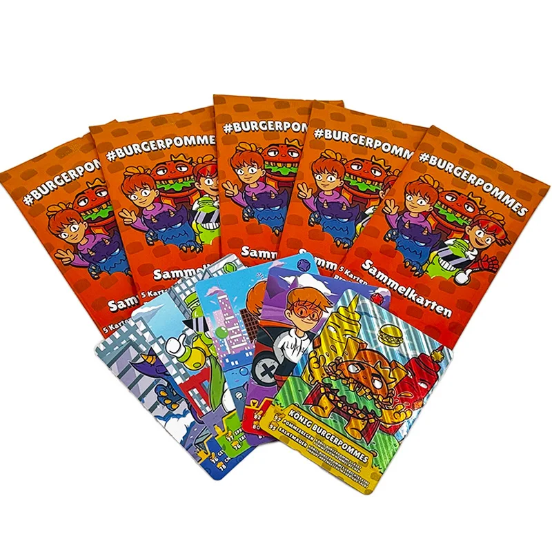 OEM Custom Your Brand Printed Logo Cartoon Trading Card Holographic Collectible Game Cards With Foil Pack