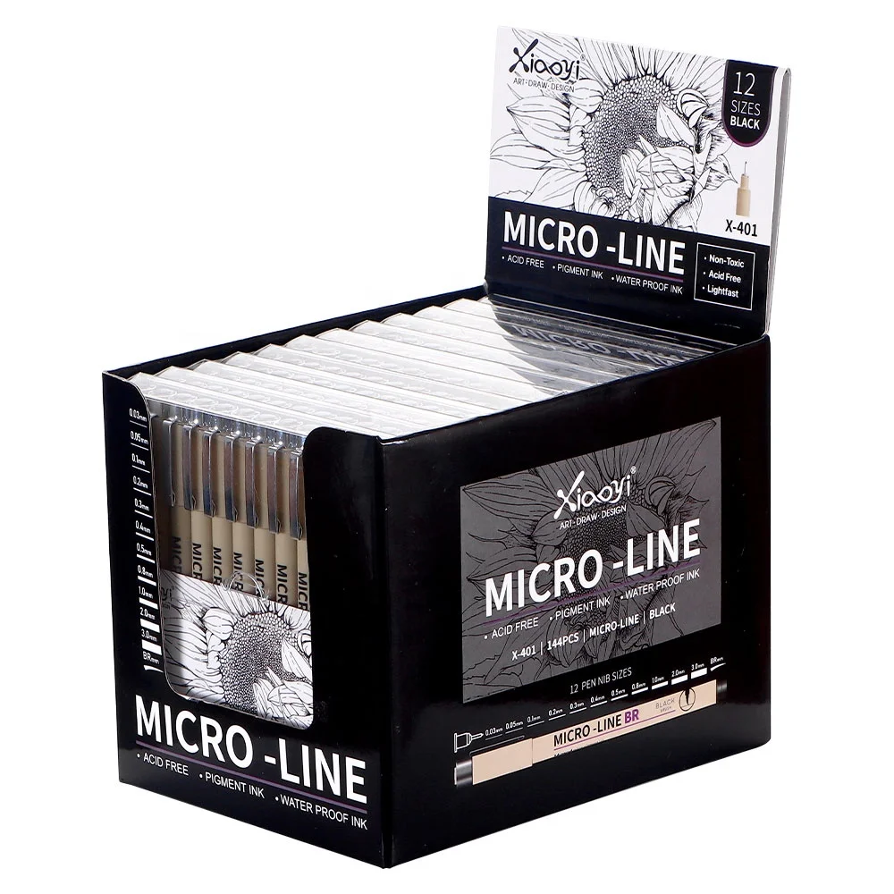 Permanent Fine Tip Pens Set of 12 Black Fineliner Ink Pens Fine Point  Pen Waterproof  Markers