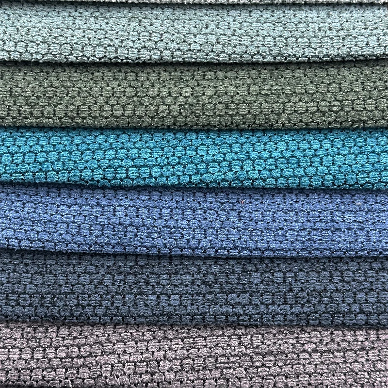 Wejoy plain color 100% polyester woven coarse faux linen chenille fabric for upholstery