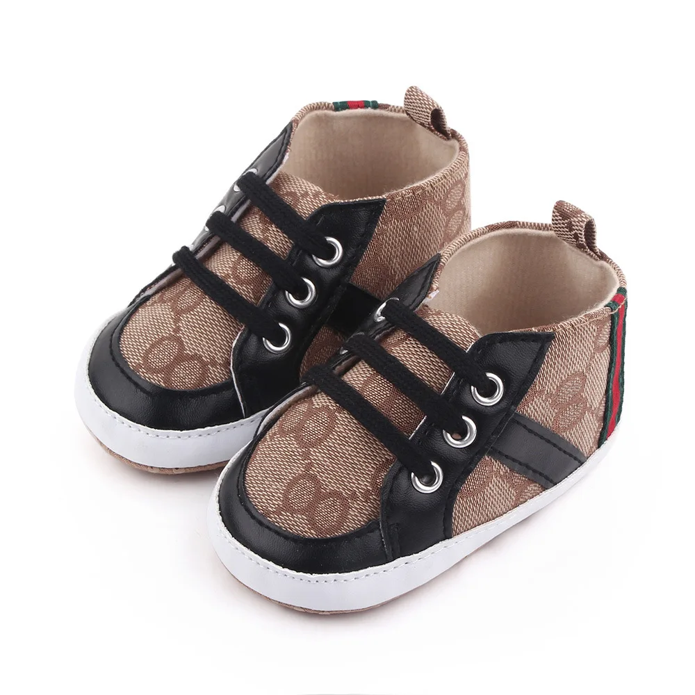 Wholesale Baby Non-Slip Color Block Lace Up Sneakers Cheap Kid Shoes