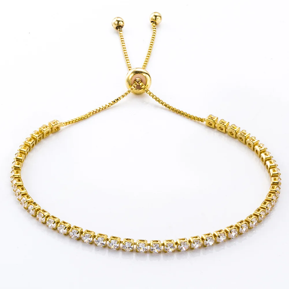 Fashion low-key luxury diamond crystal push-pull bracelet