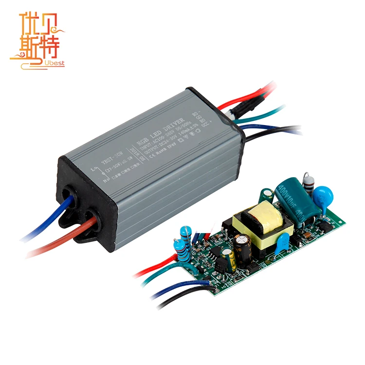 Youbeisite Isolation Type IP67 Waterproof 12V 24V Lighting 10W 20W 30W 50W 100W RGB LED Driver