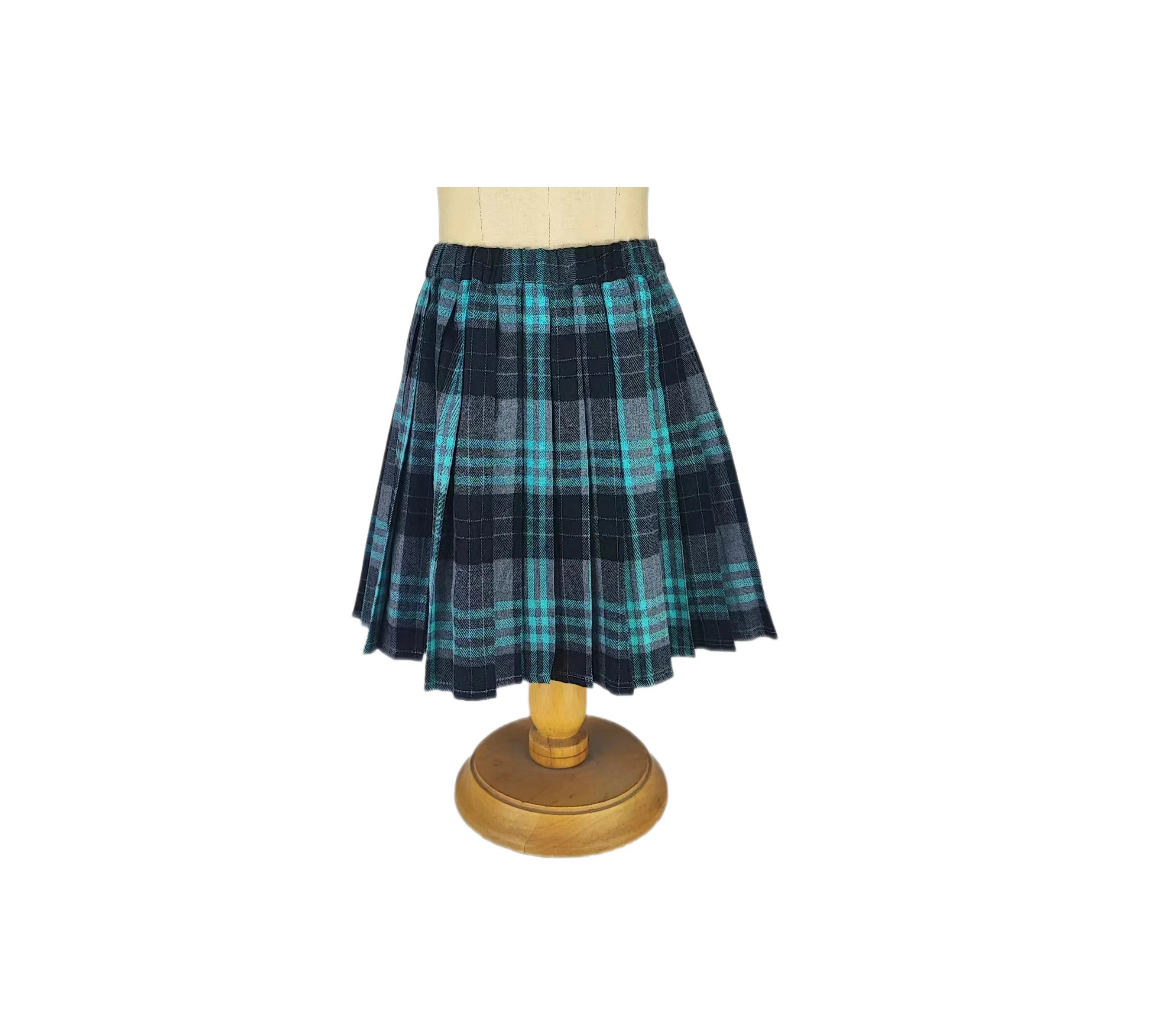 Высококачественная мягкая фланелевая хлопковая плиссированная юбка в клетку с эластичной талией