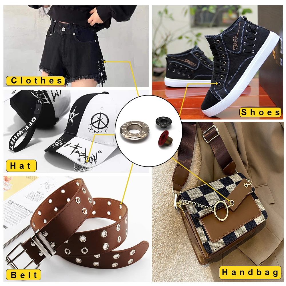 Wholesale Factory Metal eyelet with washers, oval Shape eyelets grommets,silver eyelets for Diy garment bag sewing accessories