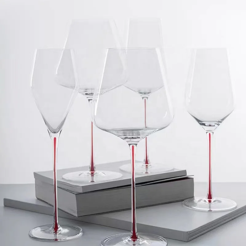 Luxury Riedel Red Core Handcrafted Burgundy Bordeaux Crystal Wine Glasses