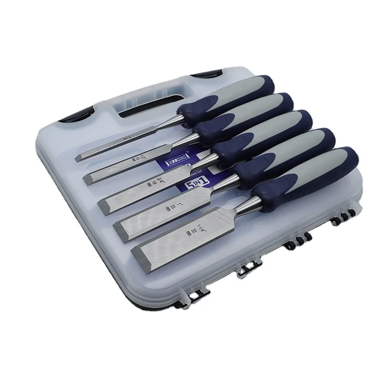 Woodworking 5 Piece Wood Chisels Withstand Hammer Strikes Striking Chisel Set
