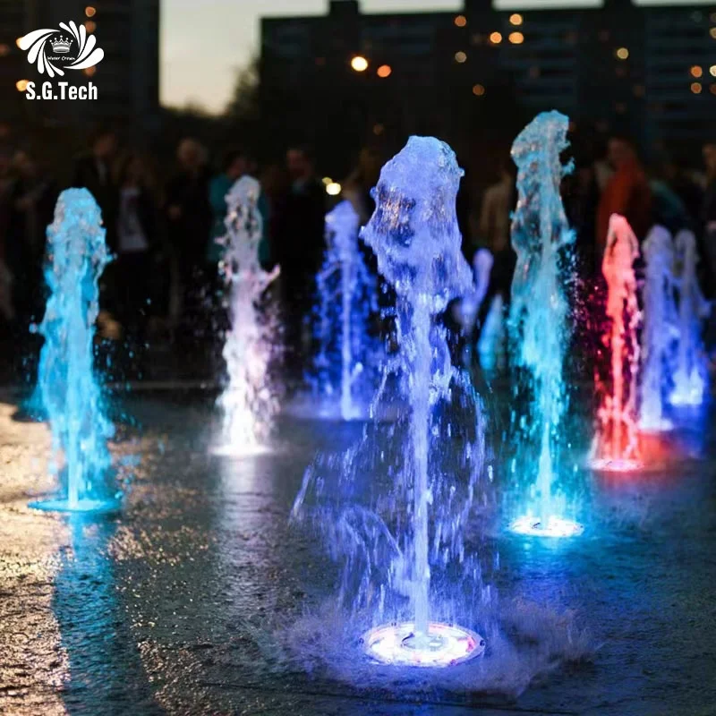 Wholesale Outdoor Modern Beautiful Dry Land Fountain Dry Music Water Fountain in Square With DMX Light Moving