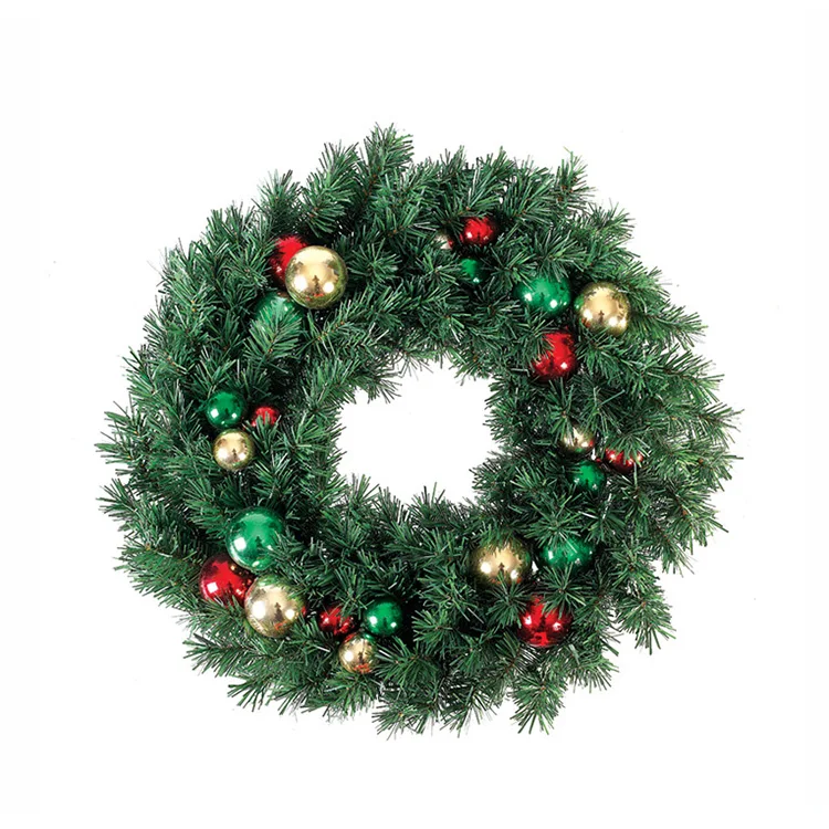 Artificial Christmas Small Wreath With Ball And Pinecone Christmas Tree Garland