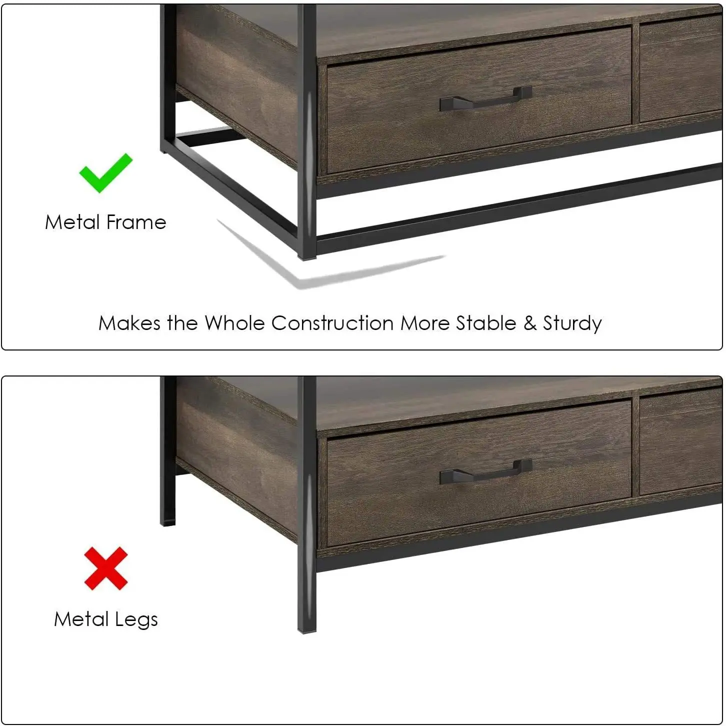 Simple coffee table with drawers