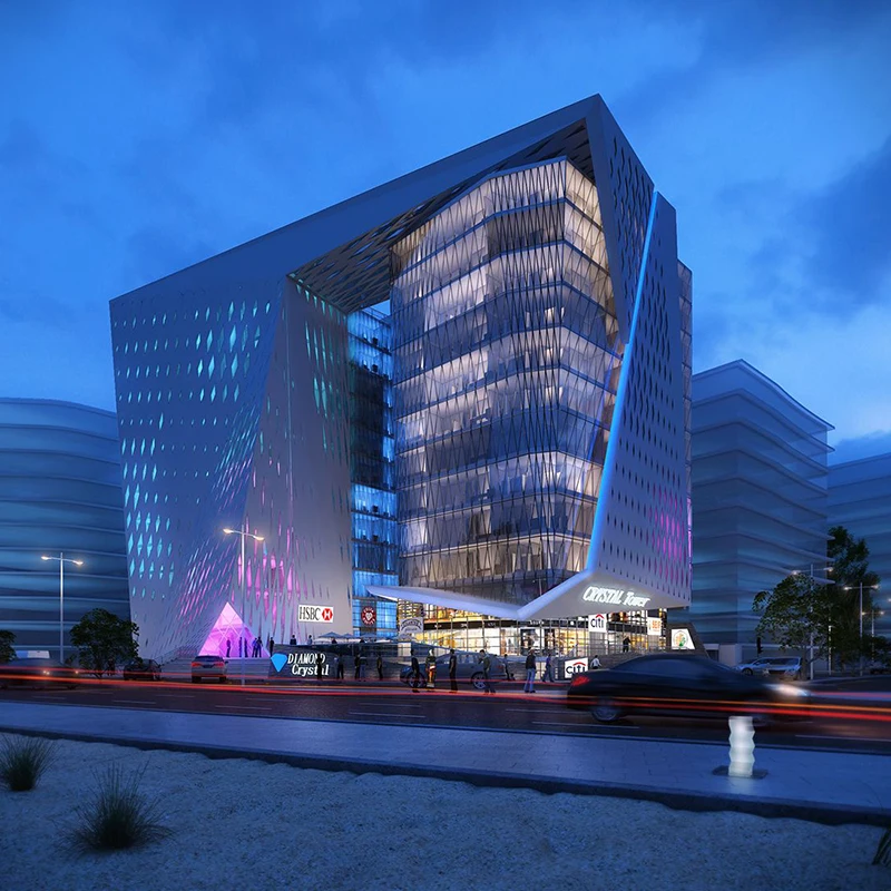 
Guangzhou Factory Aluminum Curtain Wall With Tempered Glass Building Outer Wall System 