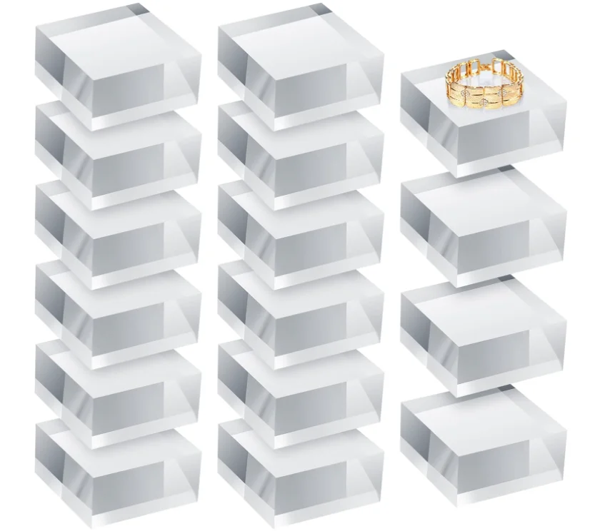 Прозрачный акриловый квадратный дисплей Блок прозрачный полированный куб ювелирные изделия