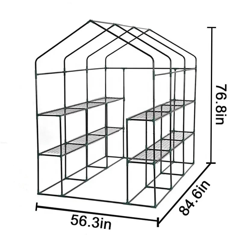 Easily Assembled small walk in greenhouse garden shelving agricultural invernaderos green house plastic material