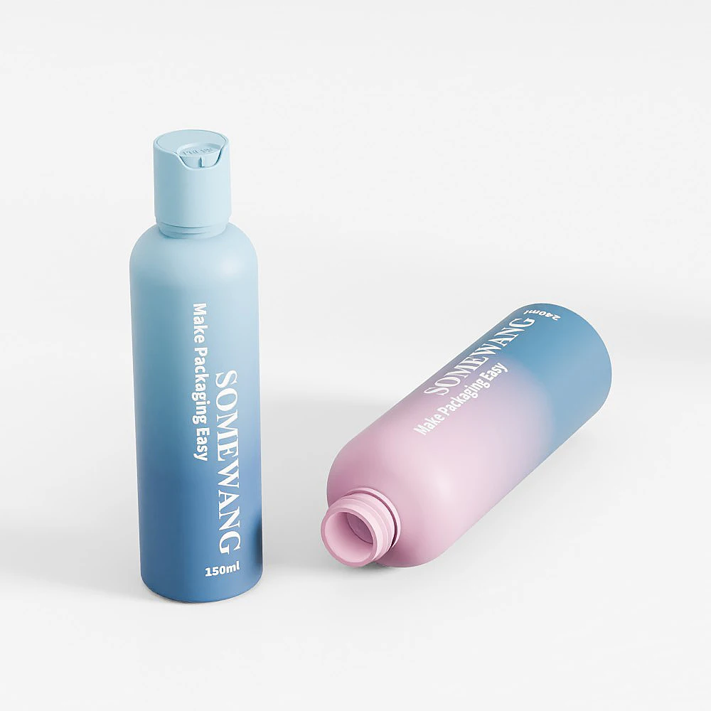 150ml 200ml 240ml Cosmo Round PET Bottle with Disc Cap for Skincare Packaging Body Lotion Bottle Shampoo and Conditioner Bottles