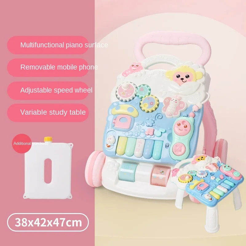 Fast Shipping Infant First Step Activity Push Trolley Toy Musical 3 In 1 Baby Walker Sit-to-Stand Learning Walker
