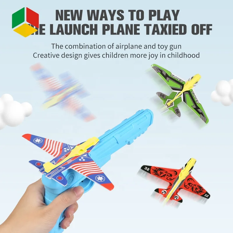  QS Toys OEM Новое поступление пистолет для мальчиков портативная пузырьковая катапульта самолета игрушка улицы спортивный самолет стрельба игра с 3