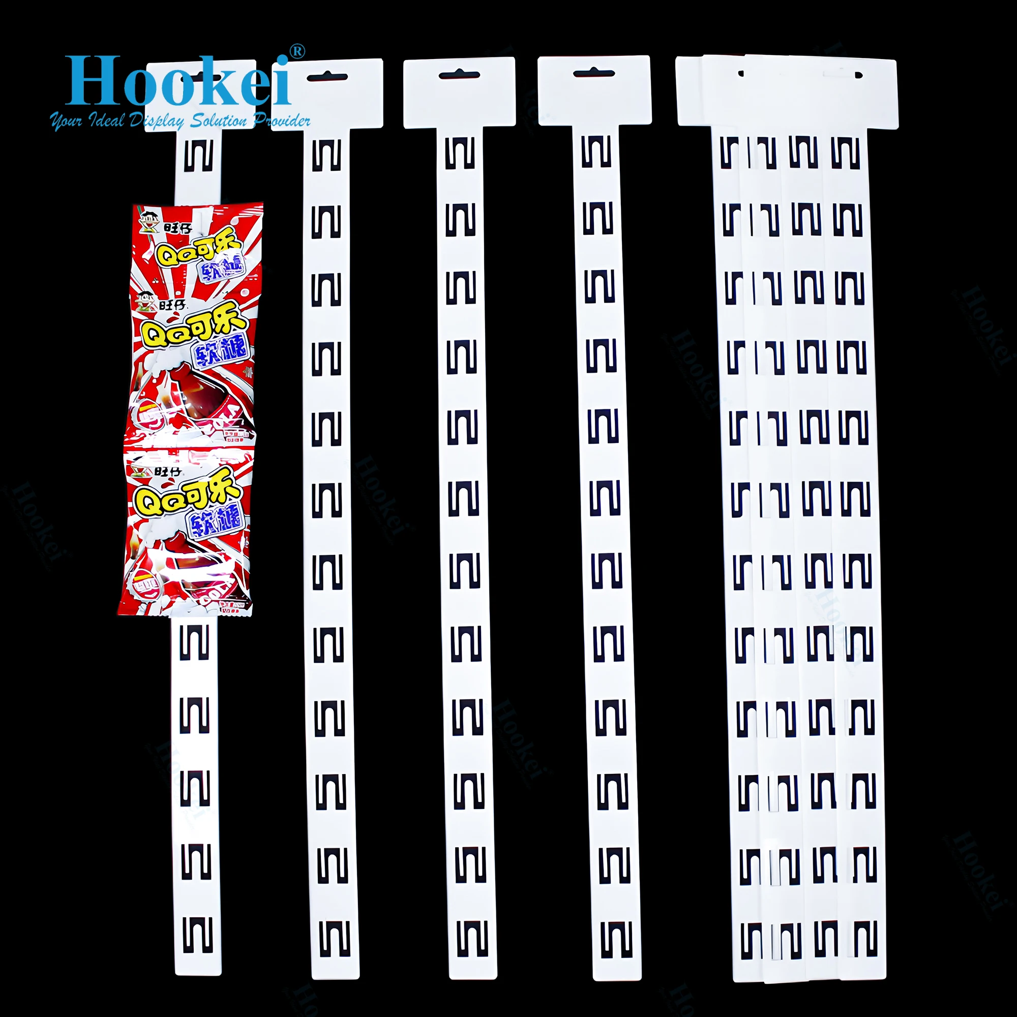 Metal Merchandising Plastic Display Hanging Clip Strips