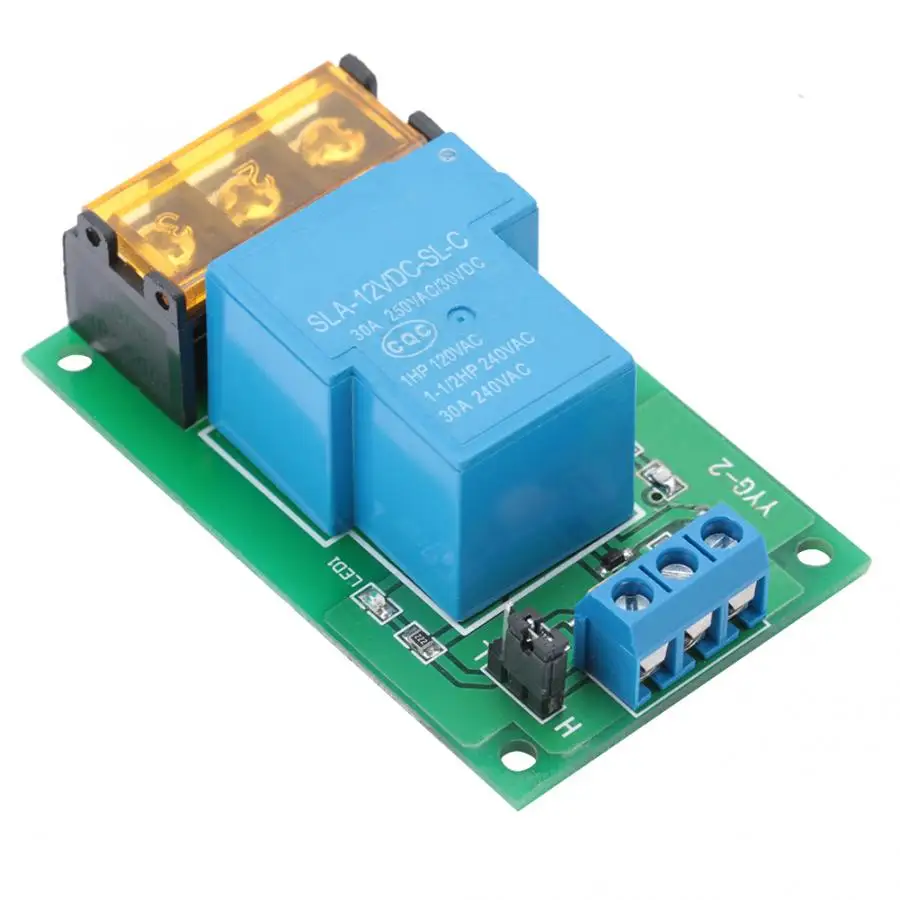 YYG-2 High Power Relay Module One Way High/Low Level Trigger Optocoupler Isolation Relay Module 30A DC5V/12V/24V