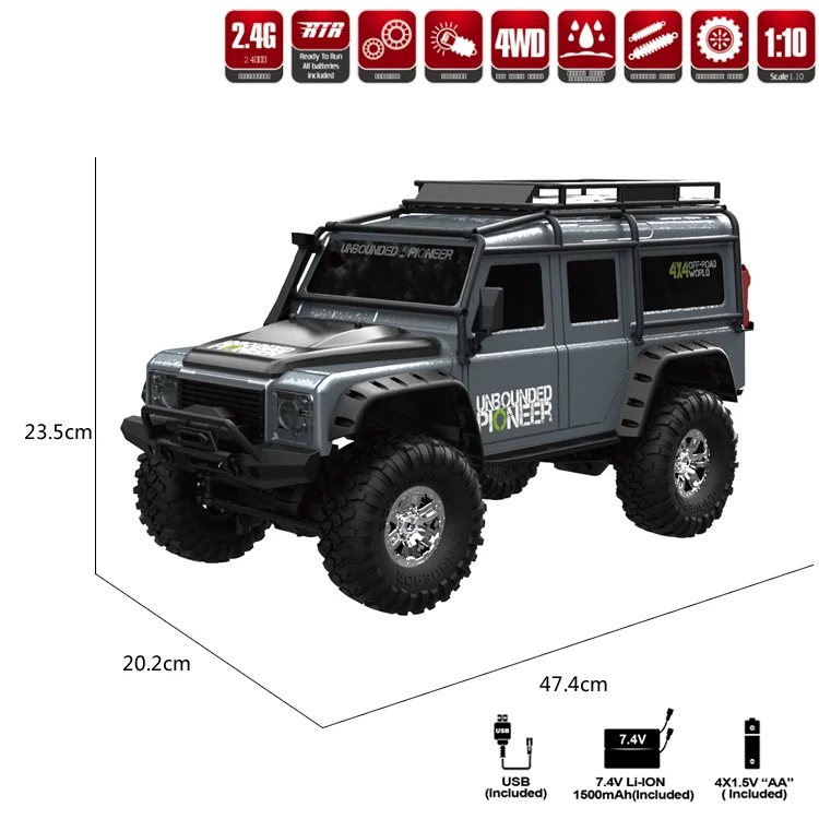 Hot Sale  HB ZP1001 Car 1/10 2.4G 4WD RC Car Retro Vehicle LED Light RTR Remote Control RC Car Kid Toys Christmas New Year Gifts