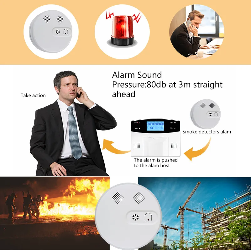 Wale Security WL-228W 433 MHz House Security 1527 code Wireless Sensitive Smoke Detector