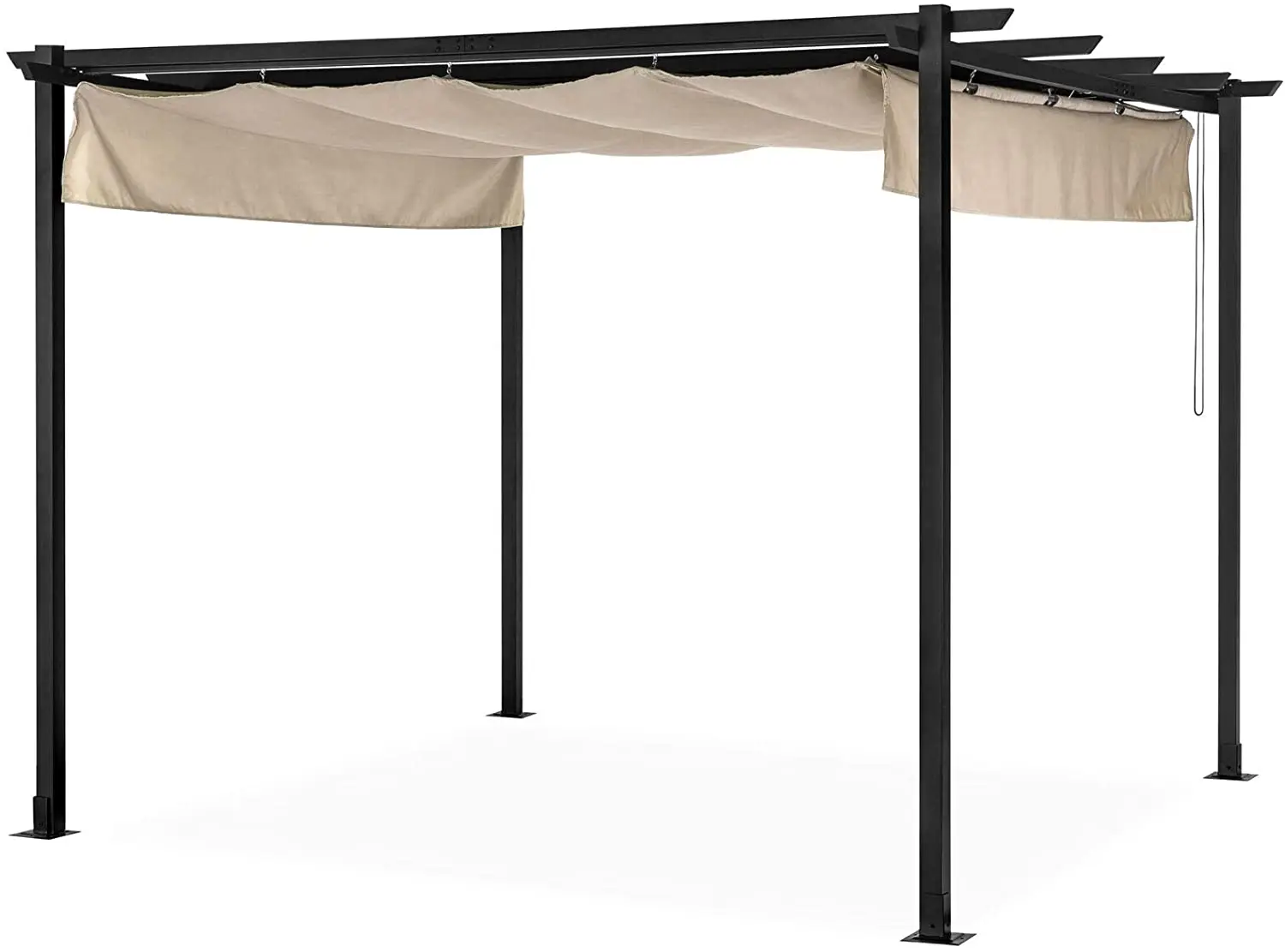 Heavy Duty Outdoor Resistant Steel Retractable Polyester Pergola With Weather