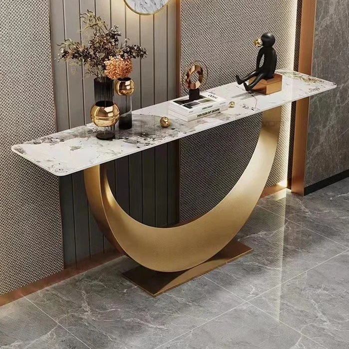 Modern Style New Model Console Table With Sturdy Steel Base