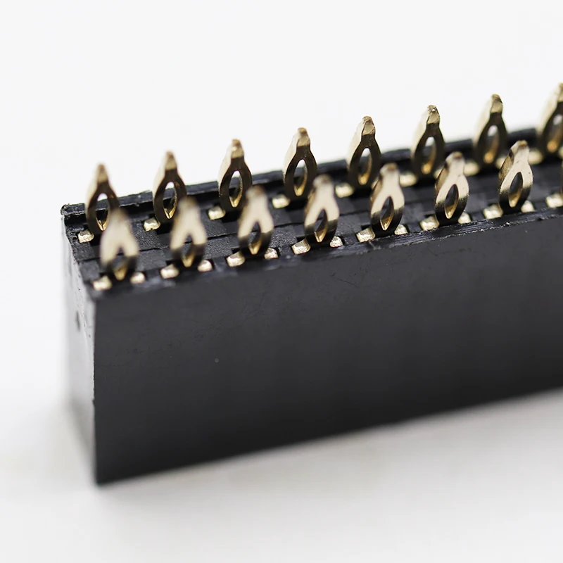 Factory sale direct 2.54mm pitch positions2~40pin Height 11.0MM double row female Y type socket female header straight connector