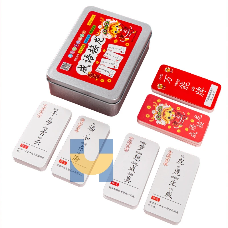 Солитер игральные карты детские китайские иероглифы Веселые карты для грамотности скрабббл китайские идиомы игровые карты