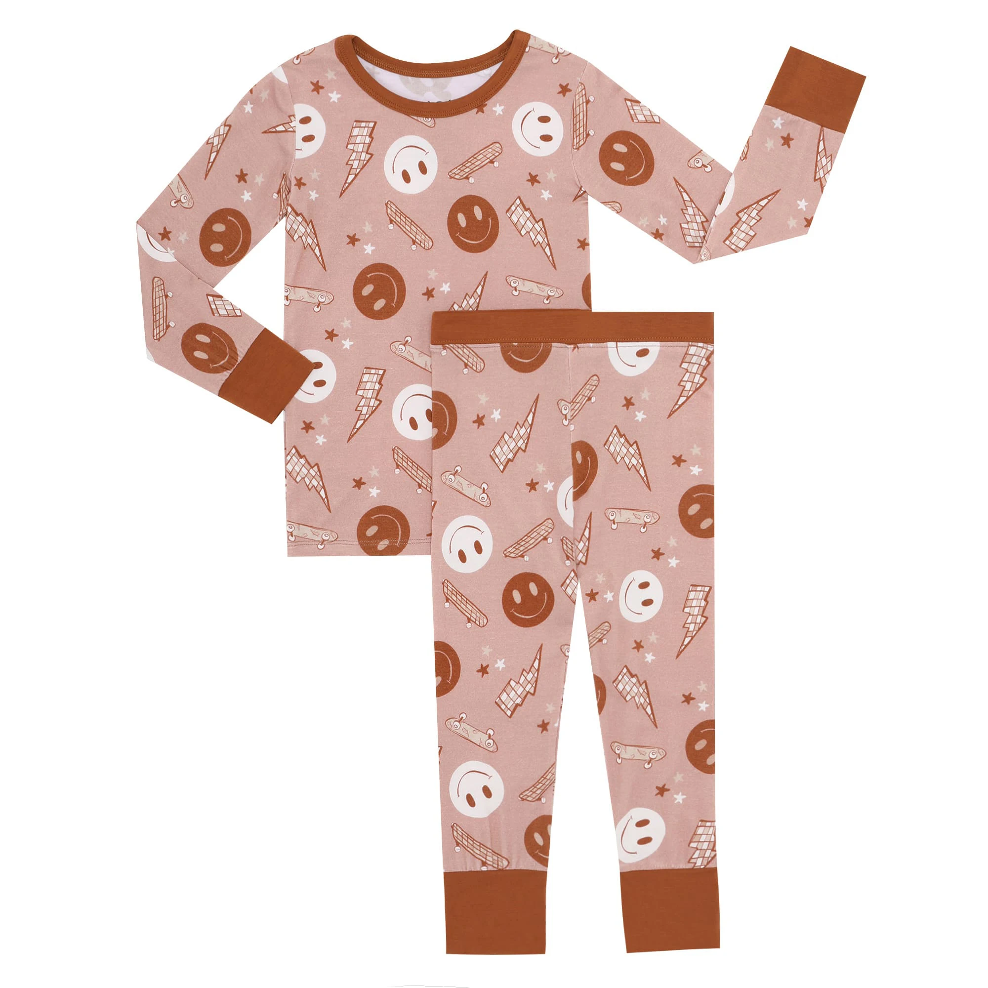 2024 New Fashion Lovely Two Piece Sleepwear Long Sleeve Baby Kids Pajamas Set