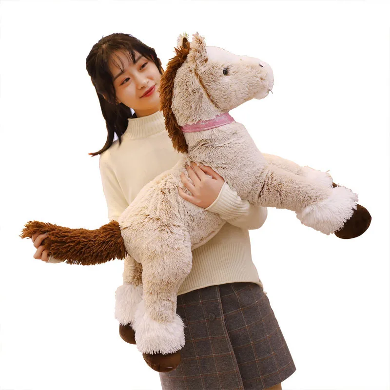 Wholesale Custom Stuffed Plush Toy Animal Horse Pillow Horse Doll Cartoon Riding Horse Soft Toy Teddy Bear Dolls For Kids Gift