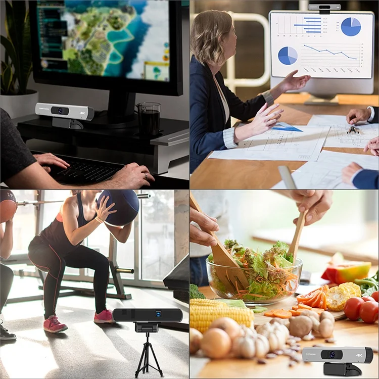  Rocware 120 and 84 degree ultra Wide Angle USB PC Camera with Mic ePTZ Broadcast all-in-one 4k conference camera