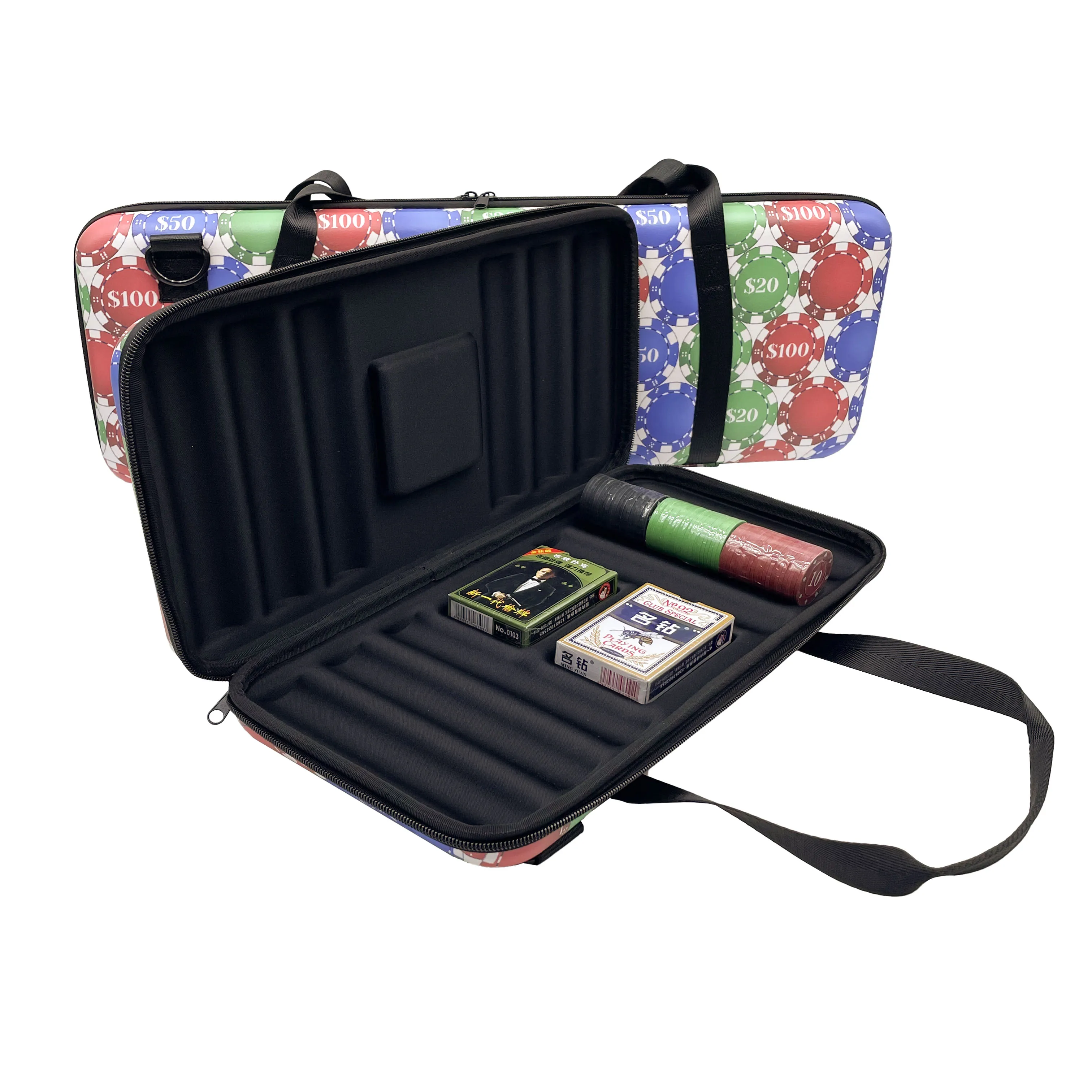 Factory custom chip Poker Bag EVA Box eva Chip Bag Portable Zip Entertainment Kit