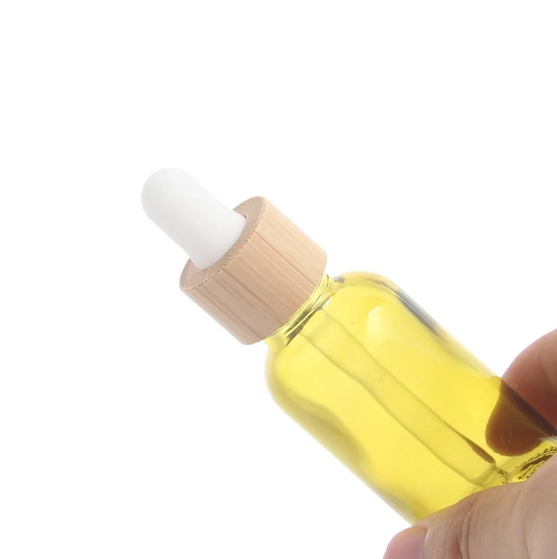 5ml-100ml Home Use Bamboo Skincare Essential Oil Bottle 1 OZ Bamboo Serum Bottle with Glass Pipette for Wholesale