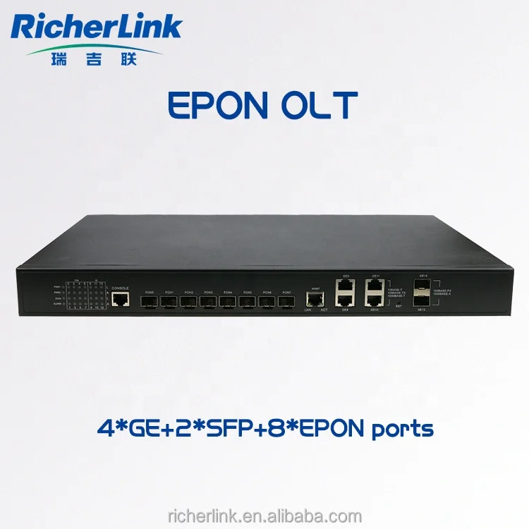 Поставщик из Китая внутреннее устройство OLT RL8008EN которое обеспечивает 8 потоковых портов 1000M PON решение FTTH EPON 8PON порты 1U