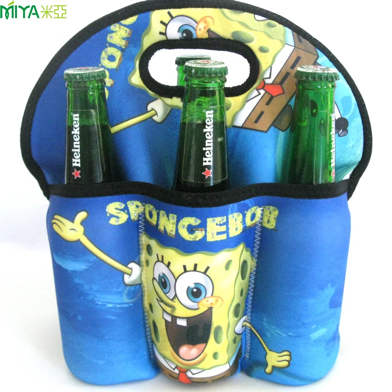 
Hot sale 6 pack carrier neoprene beer bottle holder beverage beer cooler bag 