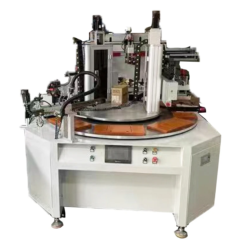 Automatic 8-station rotary flatbed screen printer for ruler printing Discounted price two-color servo screen printer