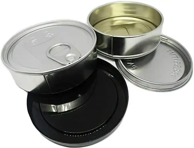 Custom 100ml Tin Can Press It in Tin Cali Stickers 3.5g Self Sealing Metal Tin Cans with Lids