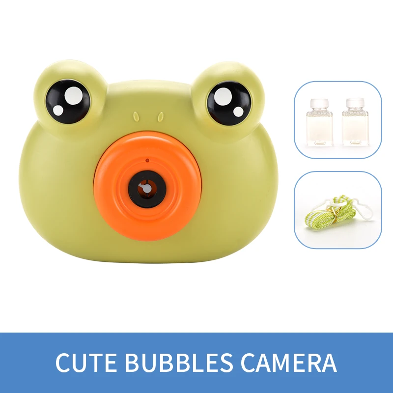 Wholesale Children Camera Bubble Toy Animal Frog Automatic Bubble Machine with Window Box