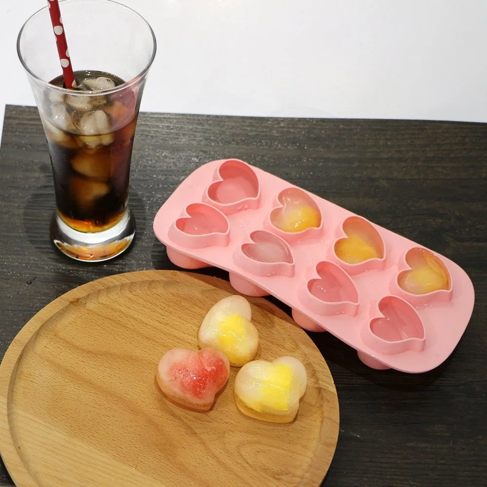 
Wholesale Silicone Baking Chocolate Mold Fancy Custom Heart Shaped Ice Cube Trays 